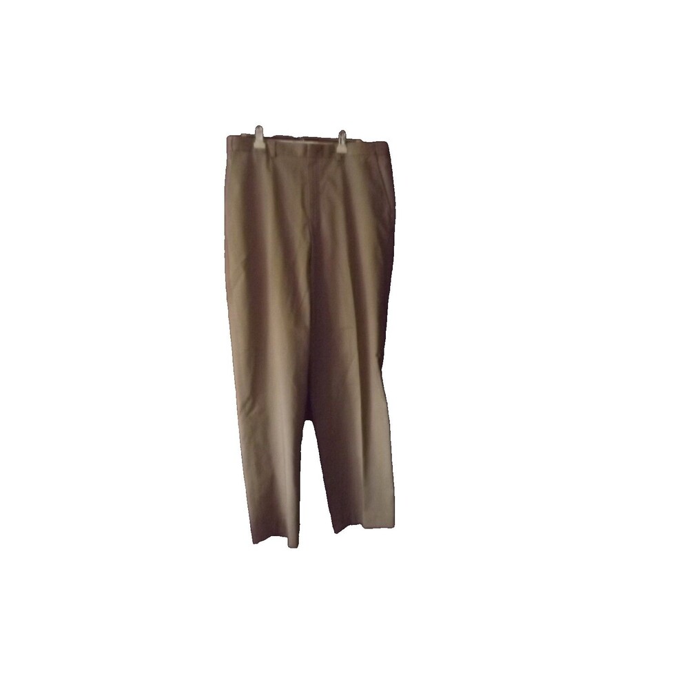 LL Bean Natural Fit Chino Pants Mens Size 36x33 Beige Cotton Pleated Front Khaki